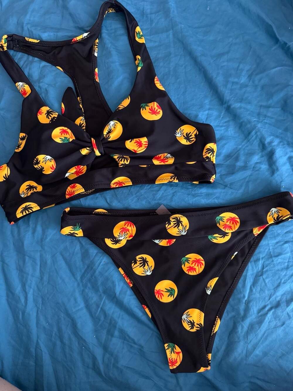 Cupshe Women's Palm Tree Print Bikini Set Size M